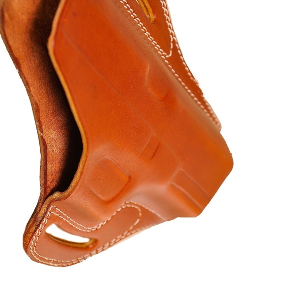 Gun Holster for Glock 17 & 19 OWB Real Leather Tan - Picture 4 of 7